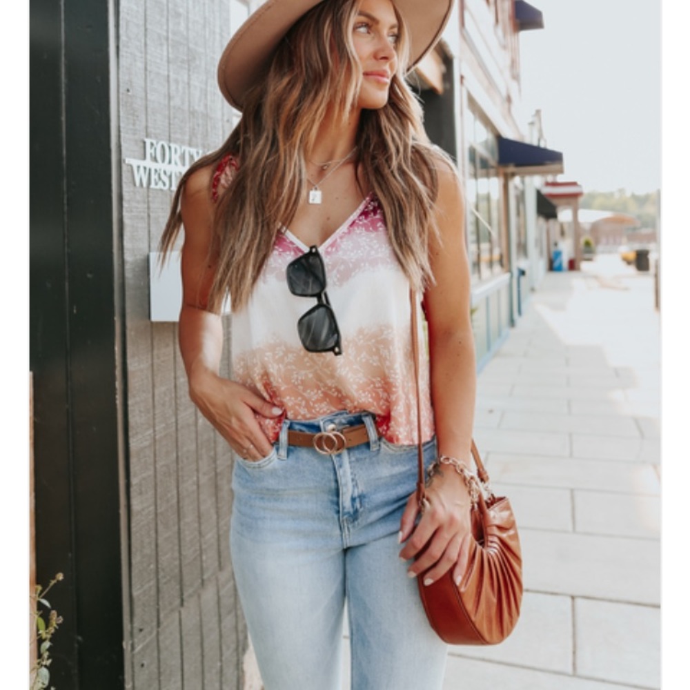 Ombré tie strap tank